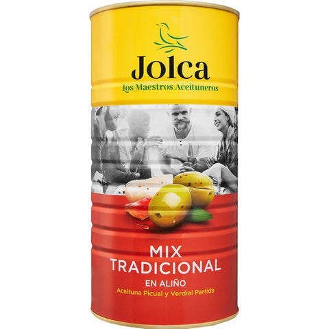 Jolca Mezcla Tradicional de Aceitunas Partidas Verdial y Picual en Adobo