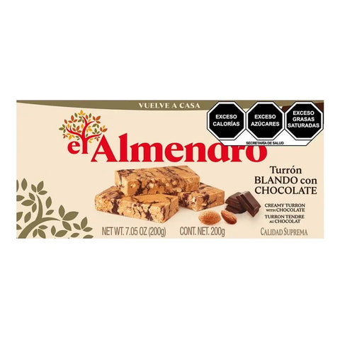 03. 87507 El Almendro Creamy Almond Turrón Blando with Chocolate – 200 g