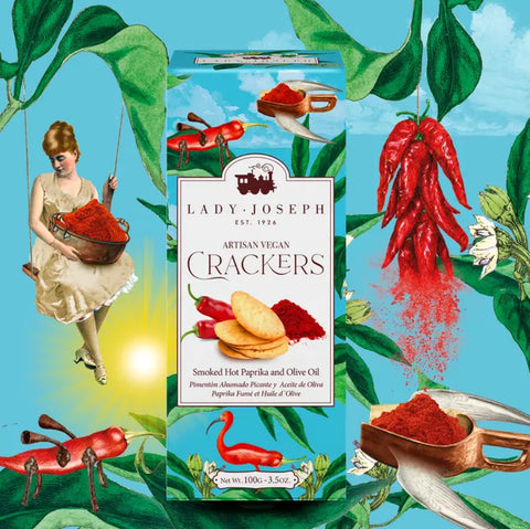 Lady Joseph Crackers végétaliens au paprika épicé fumé et à l'huile d'olive 100 g