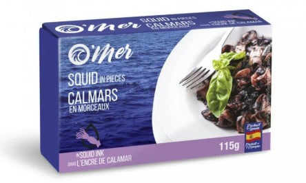 Squid in pieces from Spain with Squid Ink OMER 115g