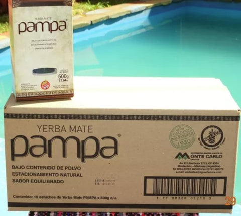 AVAILABLE IN-STORE ONLY - BEST BEFORE: FEB-08-2025 Pampa Organic Mate Tea 10 X 500g