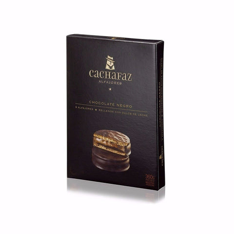 Cachafaz Alfajor Dark Chocolate with Dulce de Leche (box of 6)