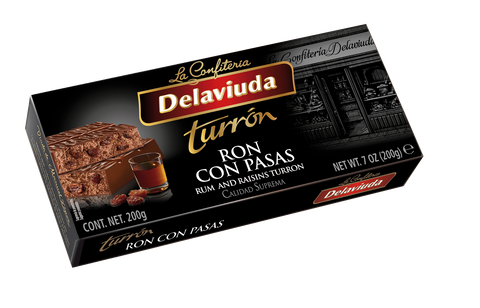 Turrón Delaviuda al Ron y Pasas 200 g