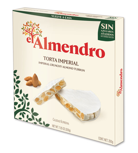 El Almendro No Added Sugar Round Crunchy Almond Turron 200 g