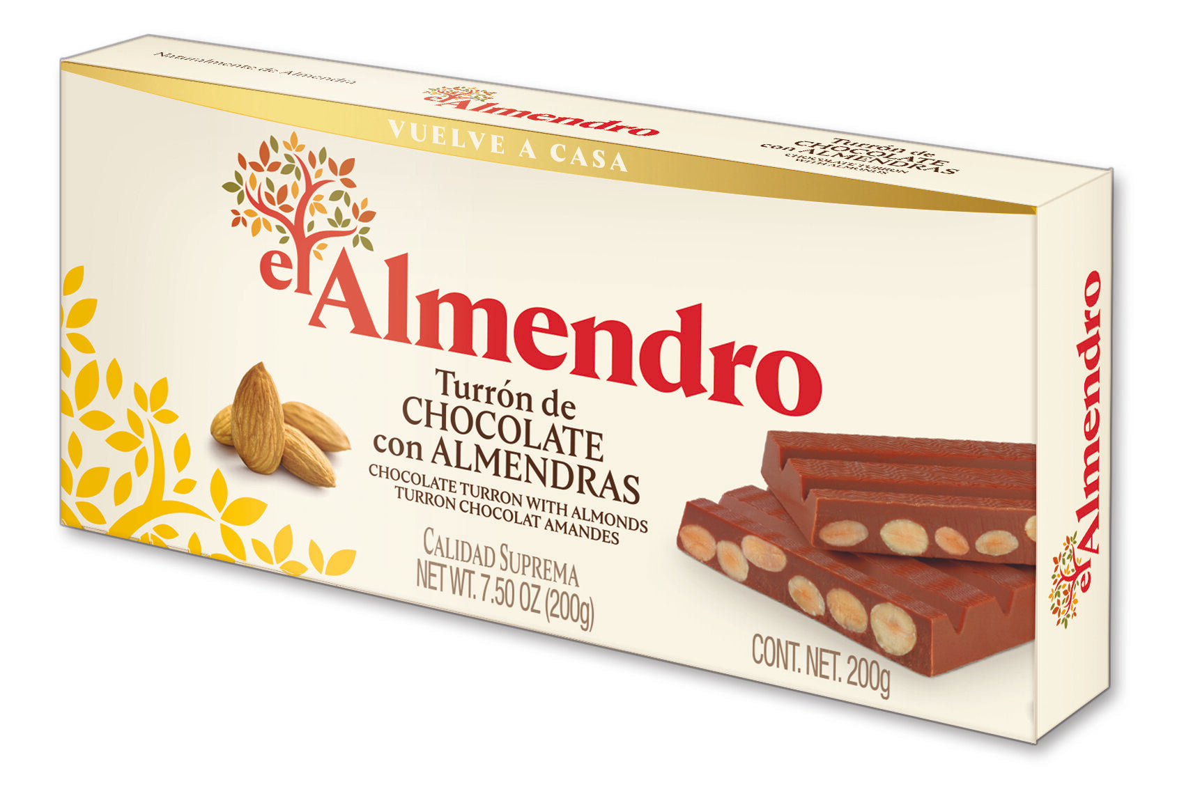 El Almendro Chocolate Turron With Almonds 200 g – L'Española