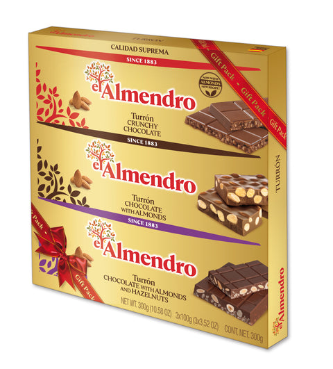 37. 87471 El Almendro Chocolate Turron Gift Three Pack 3 x 100 g