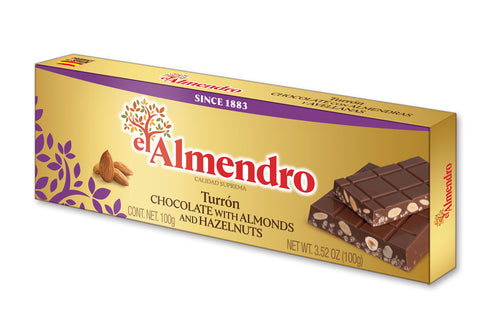 El Almendro Chocolate Hazelnut & Almond Turron 100 g