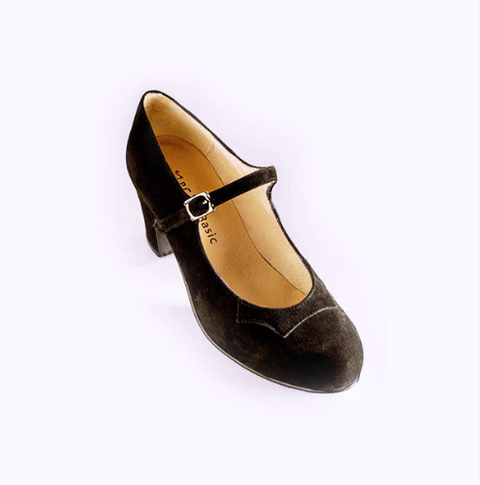 Begoña Cervera Flamenco Shoe "Black Basic" Ante