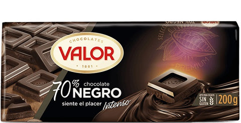 Tablette de Chocolat Noir Intense 70% Valor 300 g