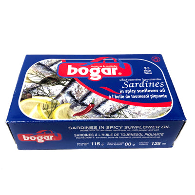 Bogar Sardines In Spicy Sunflower Oil 111 g