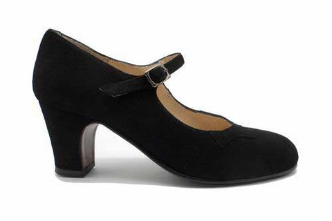Begoña Cervera Flamenco Shoe "Black Basic" Ante