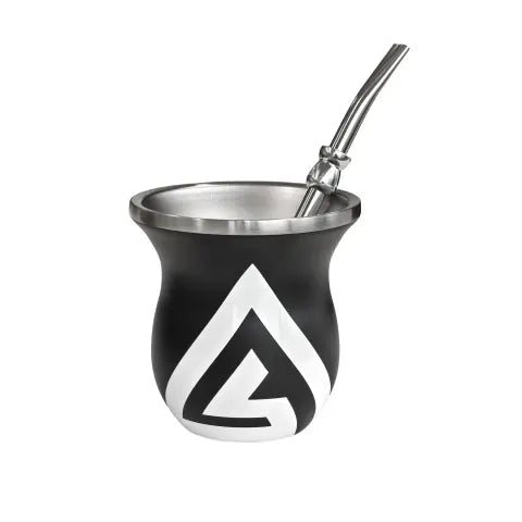 Mate Kyma con borde de acero inoxidable y bombilla -250ml