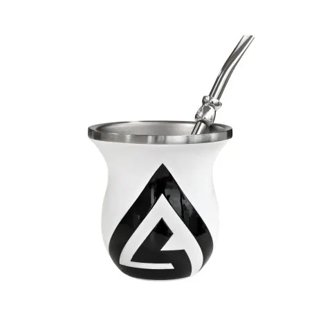 Mate Kyma con borde de acero inoxidable y bombilla -250ml