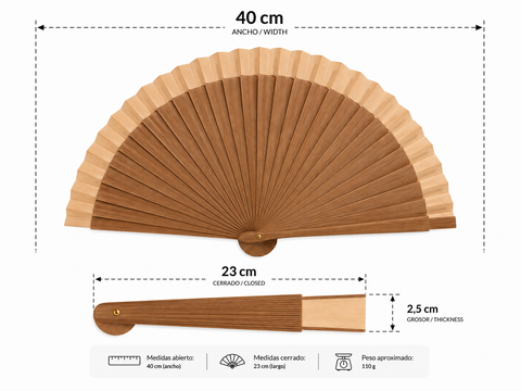Petit éventail traditionnel espagnol en bois