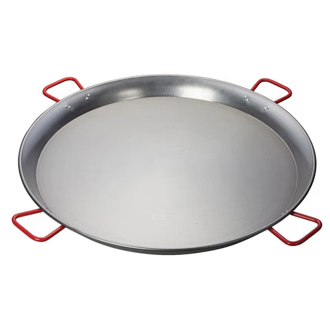 Paellera de acero pulido
