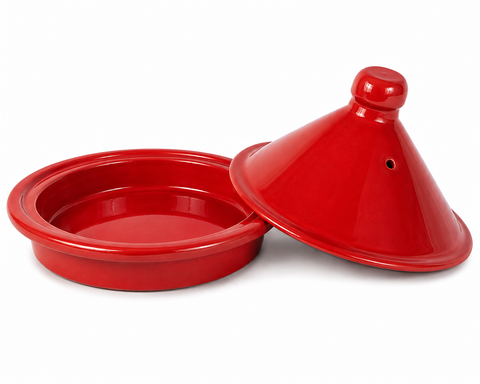 (À RETIRER SUR PLACE UNIQUEMENT) Tajine traditionnel en céramique – rouge