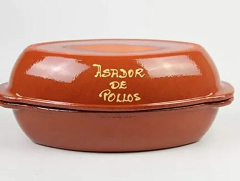 (PICKUP ONLY) Traditional Spanish Terracotta Chicken Roaster with Lid – 34 × 19 × 7 cm