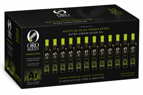 (Retrait en Magasin Uniquement) - Huile d'Olive Extra Vierge Oro Bailen Arbequina – Carton de 12 x 500 ml (Retrait en Magasin Uniquement)