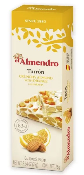 42. 87705 El Almendro Crunchy Almond Turron With Orange 75 g