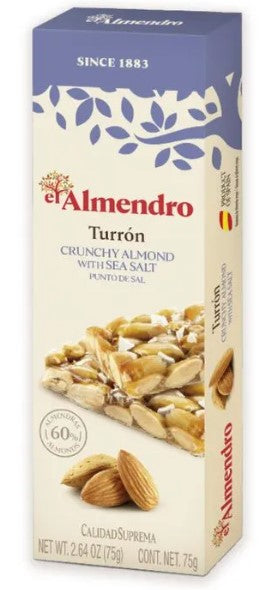 40. 87704 El Almendro Almond Turron With Sea Salt 75 g