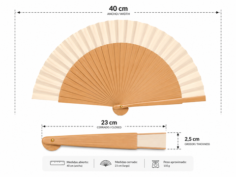 Petit éventail traditionnel espagnol en bois