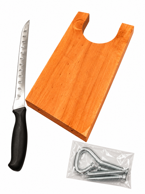 Kit de support à jambon en bois rustique avec couteau à trancher le jambon et housse de protection