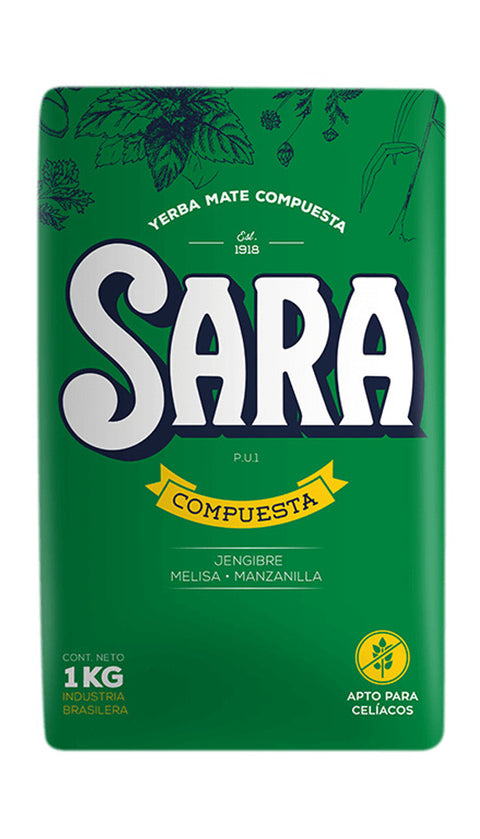 Sara Yerba Mate Compuesta Jenjibre, melisa y manzanilla 1 kg