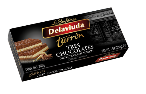 Delaviuda  Three Chocolates Turron 200 g