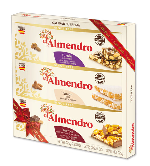 El Almendro Turron Gift Three Pack 3 x 75 g