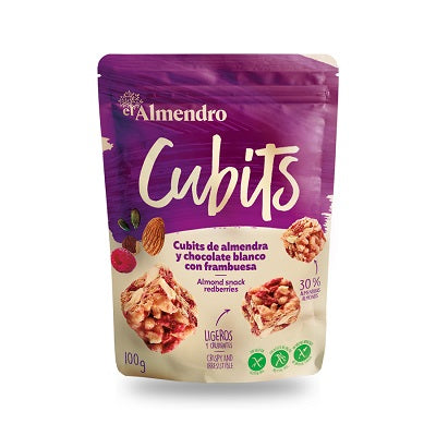 Cubits almond snack raspberry white chocolate 100 g